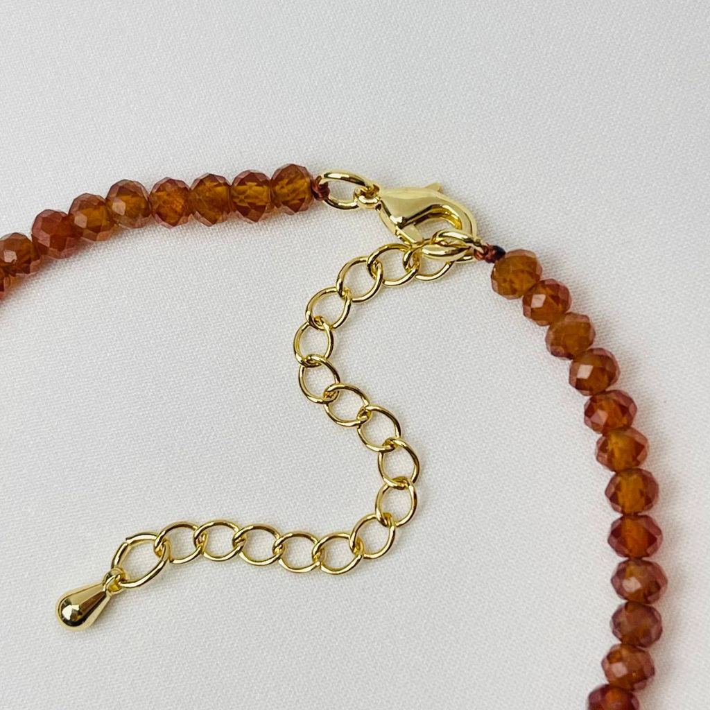 Браслет из Граната "Спессартин" "градиент" 18 см +