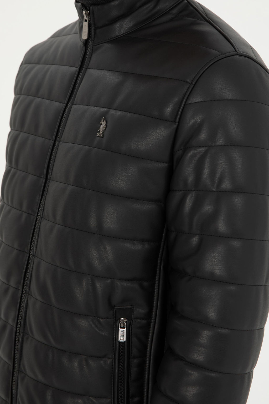 Мужская черная кожаная куртка Неожиданная скидка в корзине - U.s. polo assn фото 7