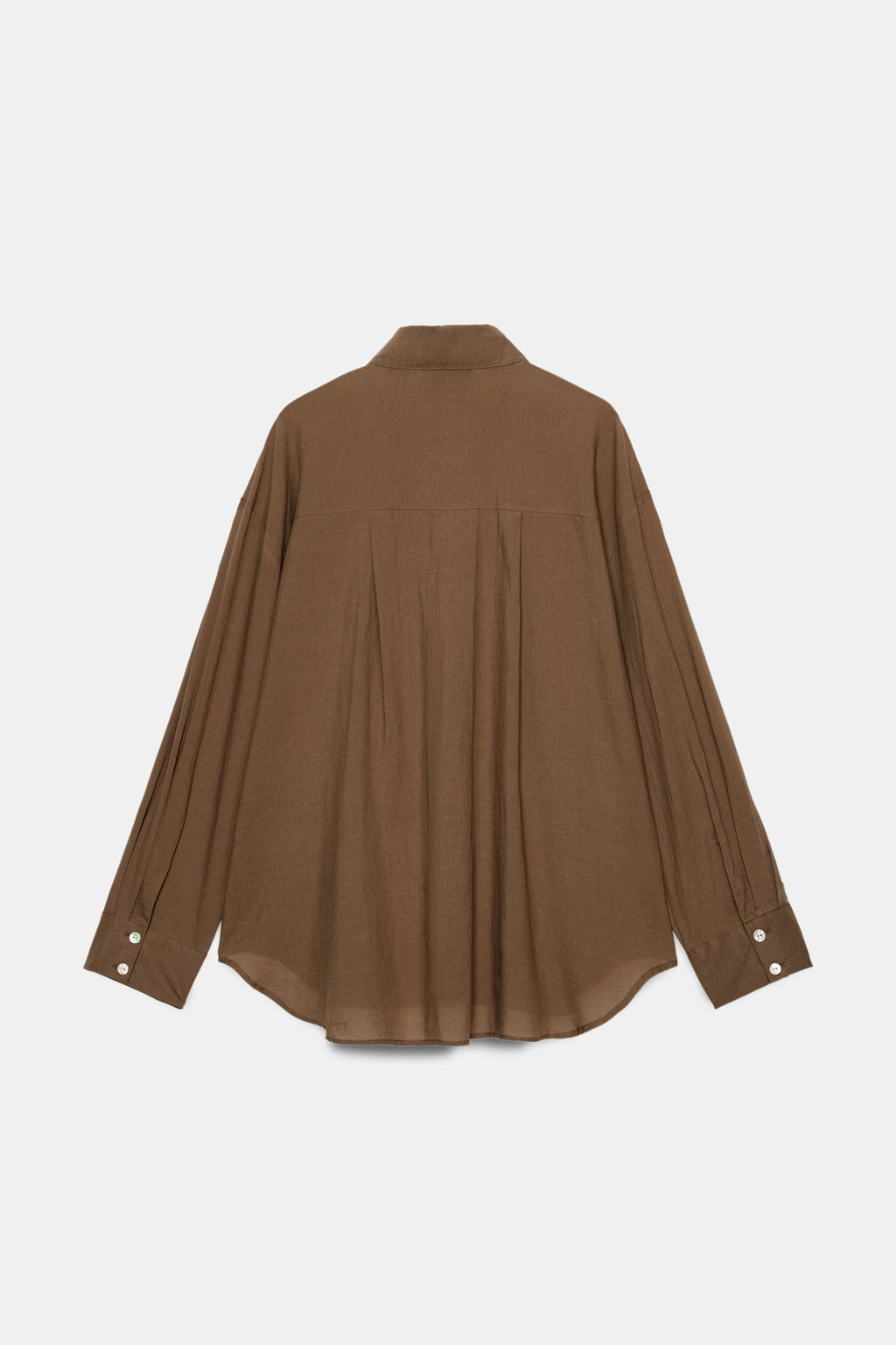 CAMISA OVERSIZE ALGOD?N / Marr?n - Zara фото 7