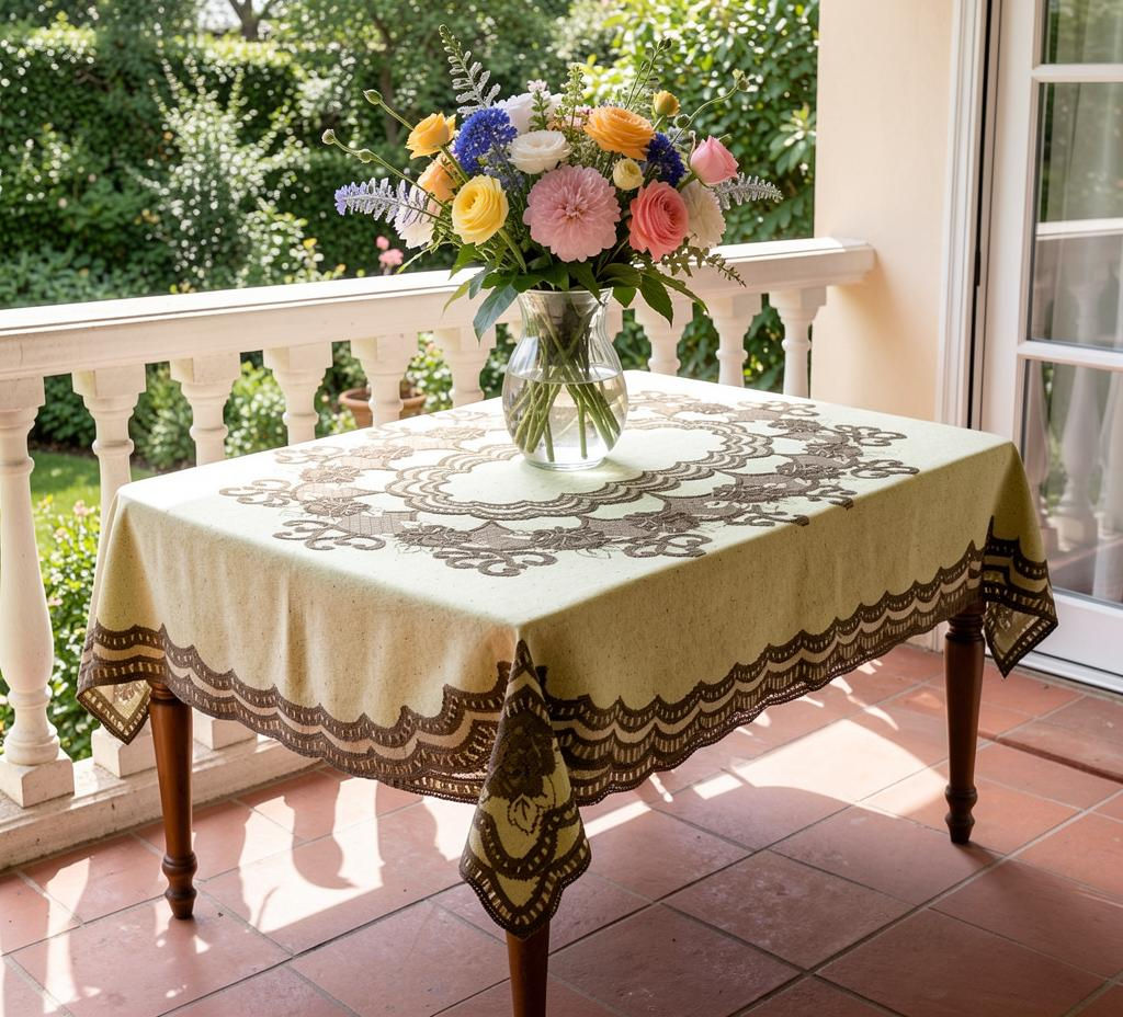 Скатерть арт. 642/11 В, Jeron (Джерон), прямоугольная, размер 100 см х 160 см, цвет: лимон/кофе - Firanka фото 2