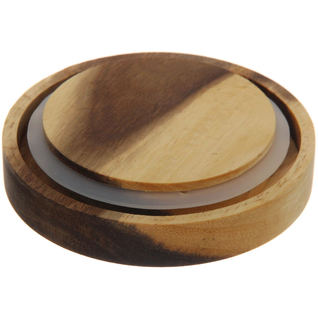 Банка для продуктов стеклянная 1900мл "Bella cucina" с крышкой из акации 9*30см