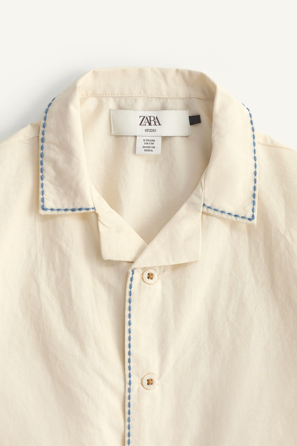 CAMISA PESPUNTES BORDADOS LIMITED EDITION / Crudo - Zara фото 6