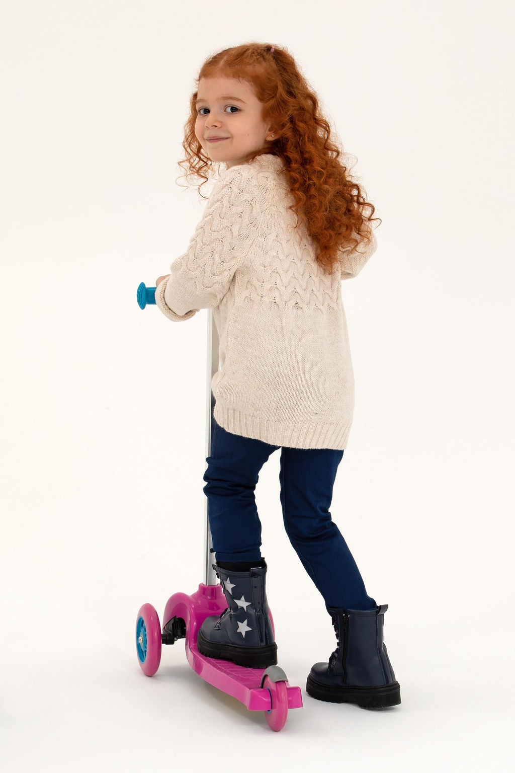 U. S. Polo Assn Кремовый меланжевый свитер для девочек с круглым вырезом - U.s. polo assn фото 5