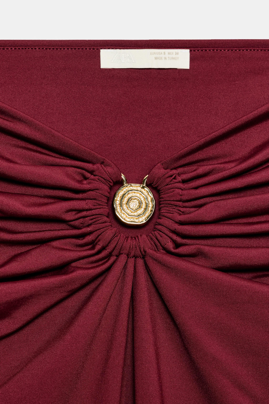 FALDA MIDI POLIAMIDA FORNITURA / Burgundy - Zara фото 3