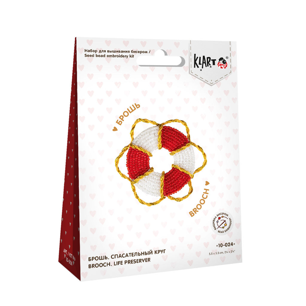 Klart набор для вышивания 10-024 Брошь. Спасательный круг 5.5 х 5.5 см