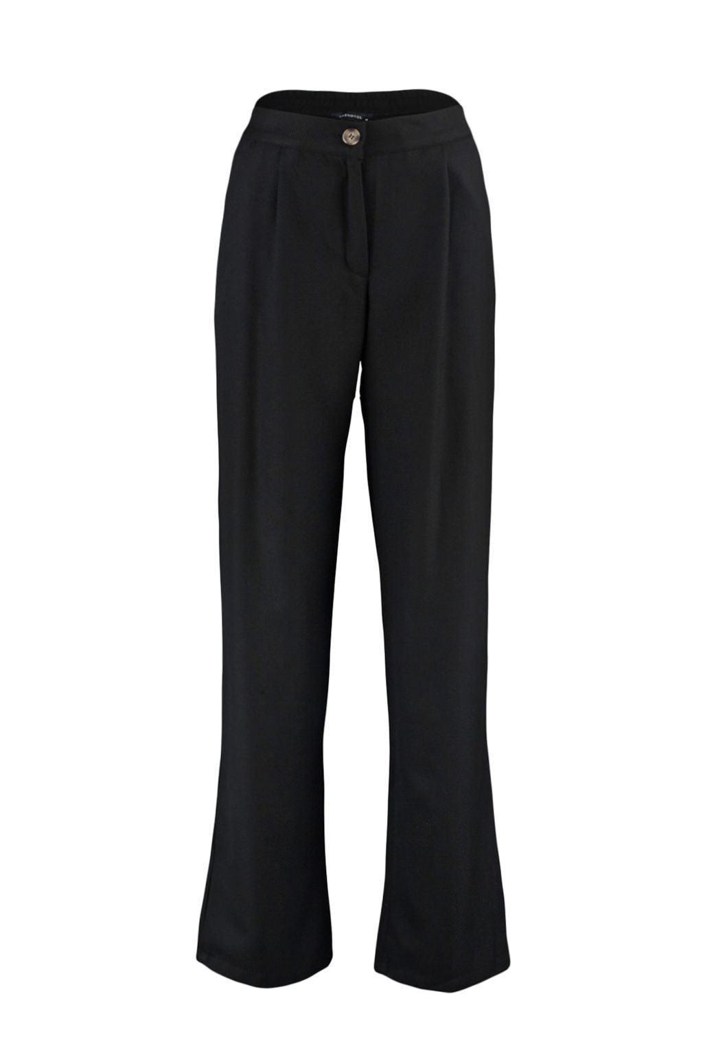 Siyah Straight/Duz Kesim Dokuma Kumas Pantolon TWOAW22PL0321
