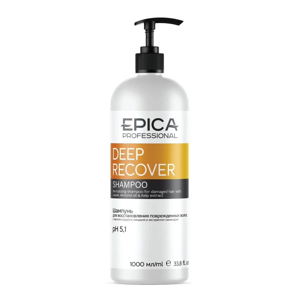 EPICA Deep Recover Шампунь д/восст. поврежд. волос, 1000мл.с маслом слад. миндаля и экстр. ламинарии - Epica professional фото 2