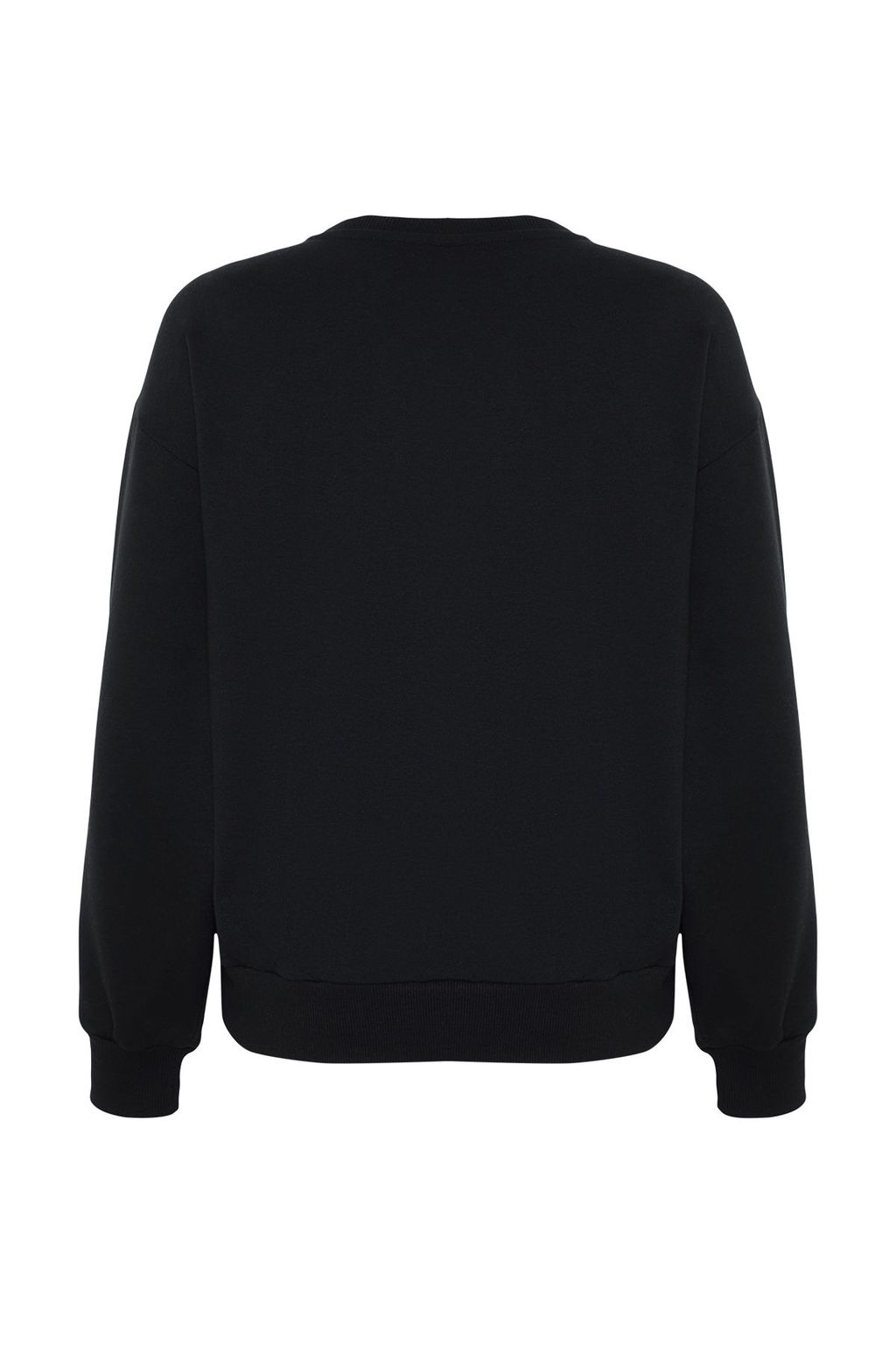 Siyah Animal Nak?sl? Regular/Normal Kal?p Kal?n Ici Polarl? Orme Sweatshirt TWOAW24SW00196