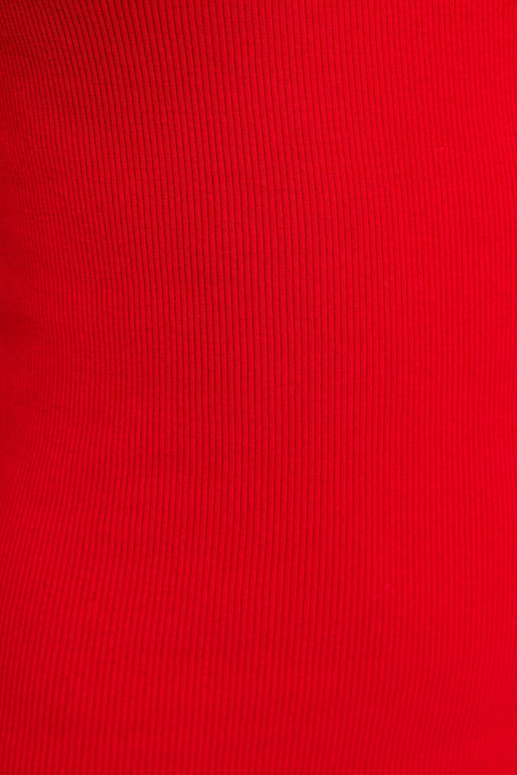 K?rm?z? Fitilli Bodycone/Vucuda Oturan Bisiklet Yaka Esnek Midi Orme Kalem Elbise TWOSS22EL1575