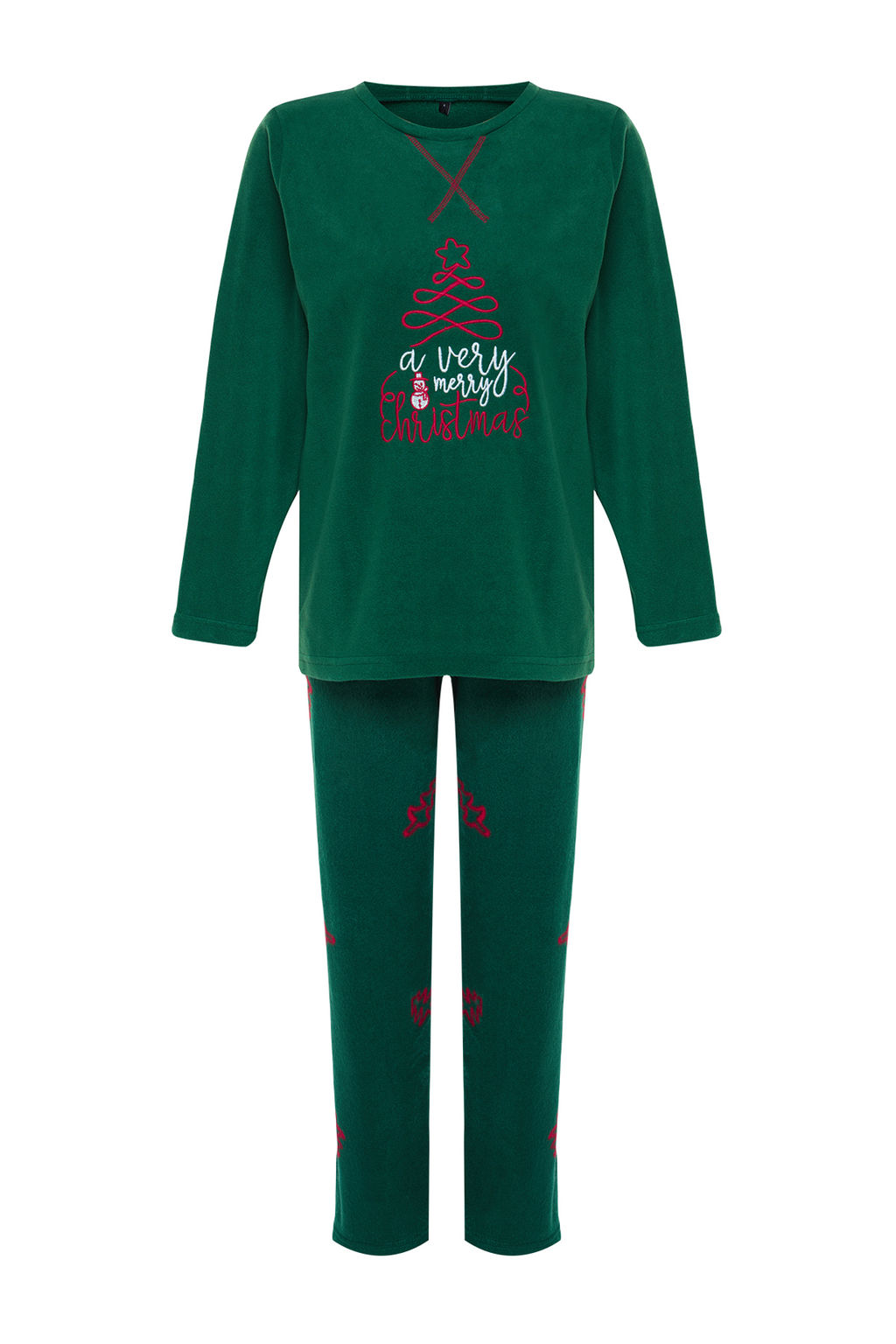 Yesil Y?lbas? Temal? Polar K?sl?k Orme Pijama Tak?m? THMAW24PT00265 - Trendyolmilla фото 6