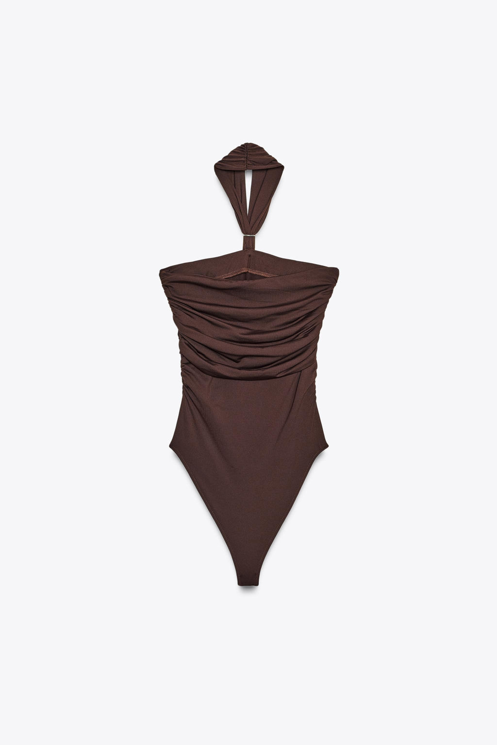 POLYAMIDE HALTER BODYSUIT WITH METAL DETAIL - Zara фото 7
