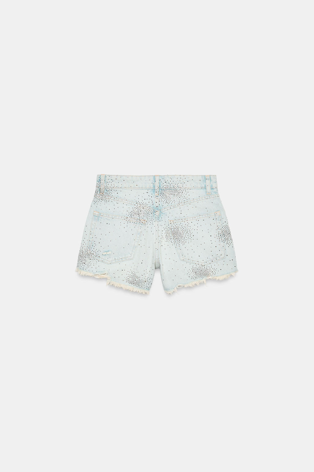 SHORTS DENIM TIRO ALTO ROTOS BRILLOS / Azul claro - Zara фото 7