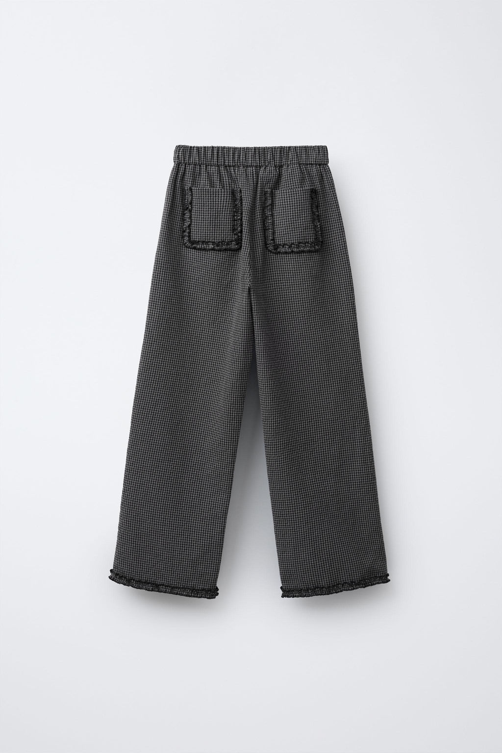 GINGHAM CHECK TROUSERS WITH RUFFLES - Zara фото 2