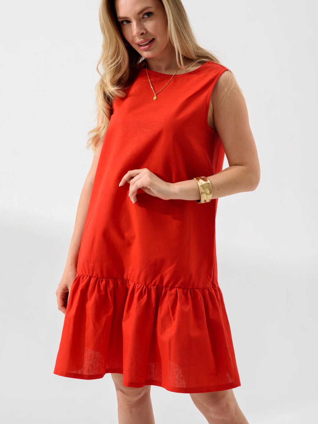 Платье Колокольчик хлопок со льном - Оптима фото 3