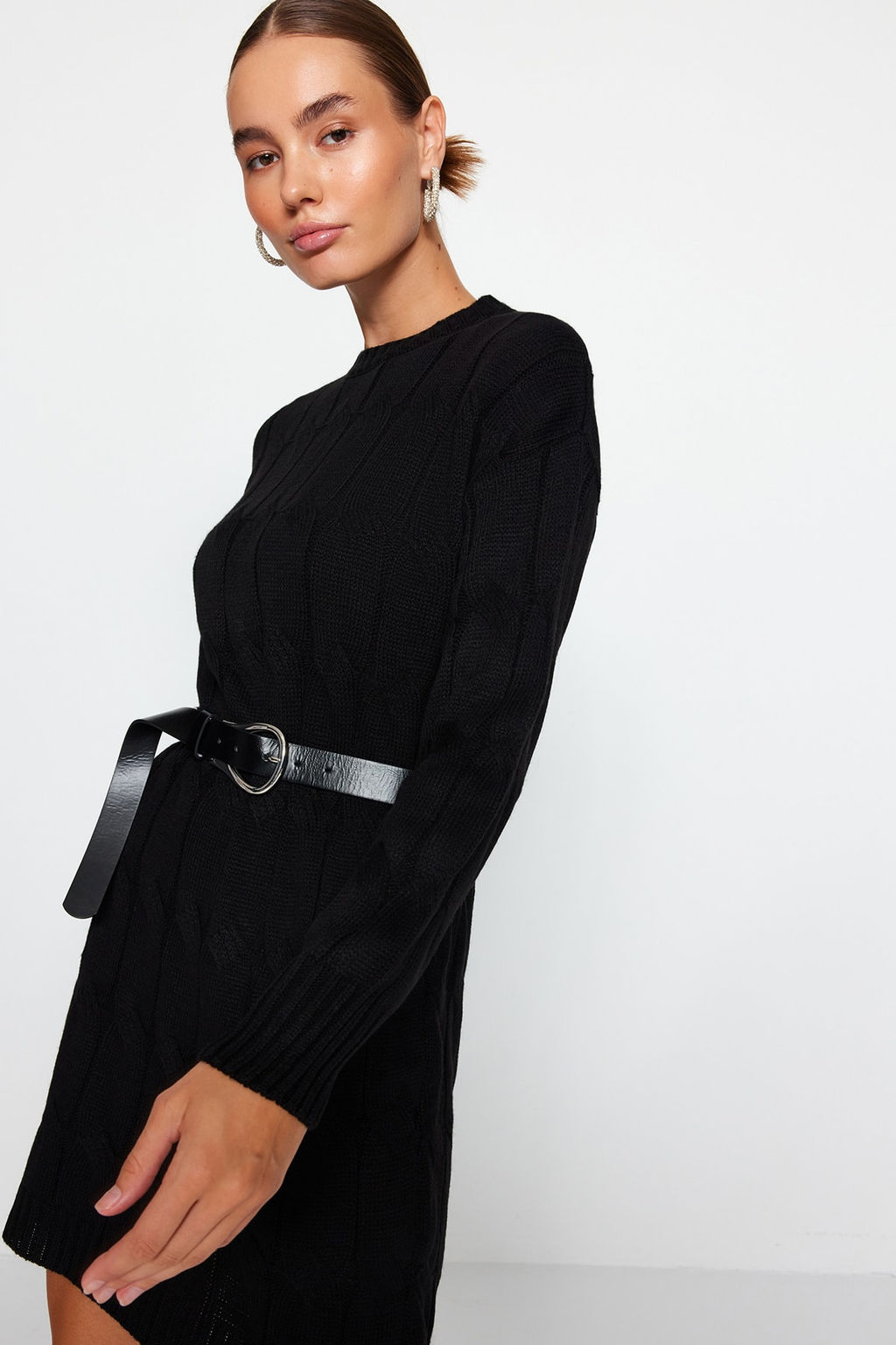 TRENDYOLMILLA Vizon Mini Triko Bisiklet Yaka Elbise TWOAW22EL0027  фото 18