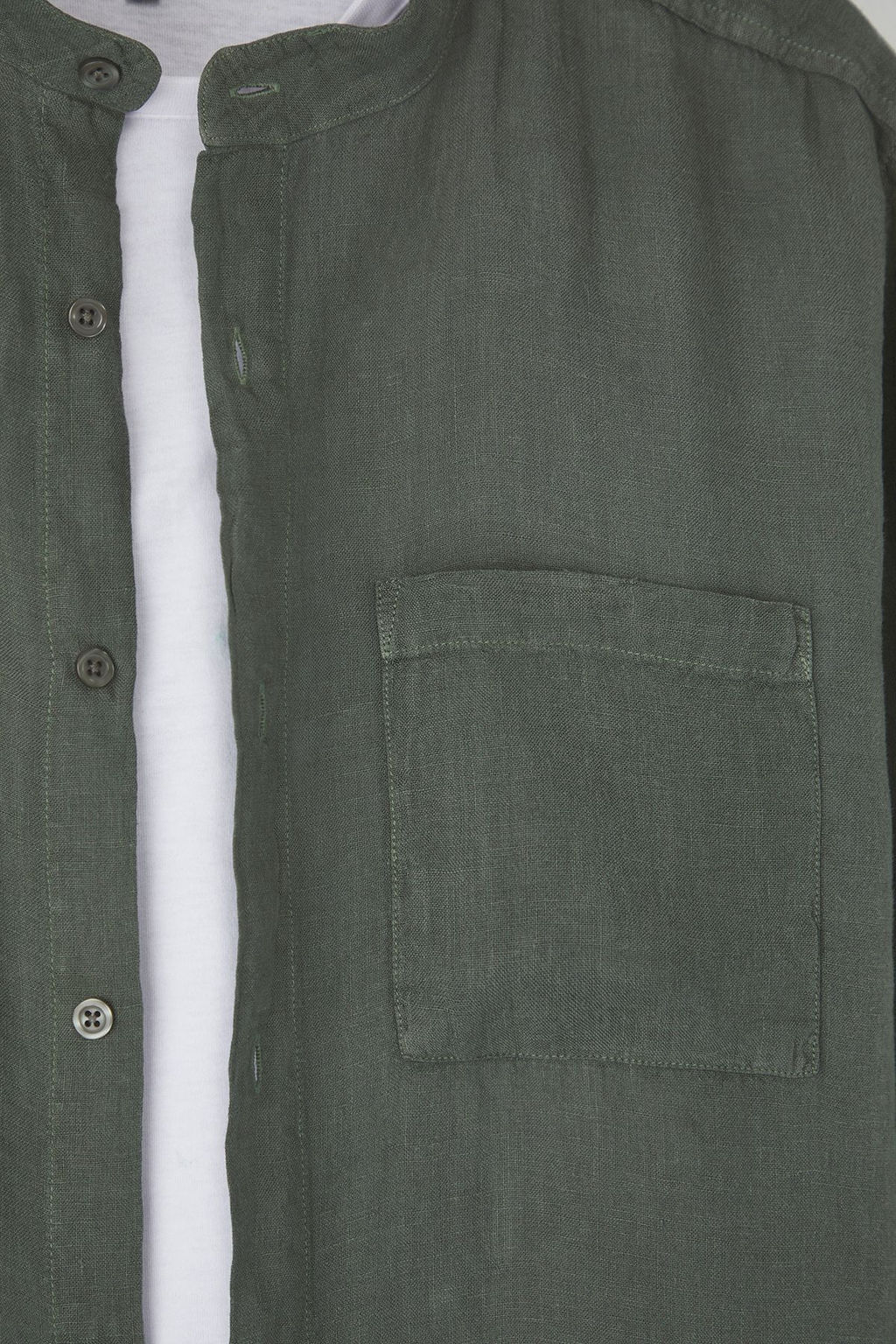 Trendyolmilla Man Haki Limited Edition %100 Keten Oversize Fit Gomlek TMNSS25GO00058  фото 6