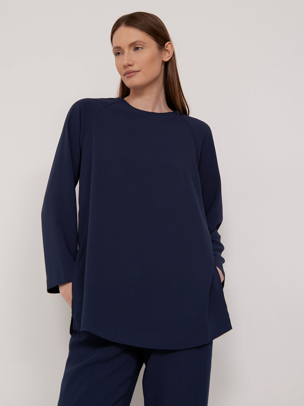 Однотонная блузка B2744/dundee - Emka фото 4