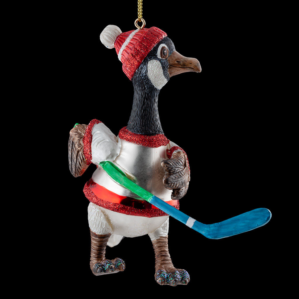 Цена за 1 шт. Украшение ErichKrause Decor Пингвин-хоккеист 11см, стекло