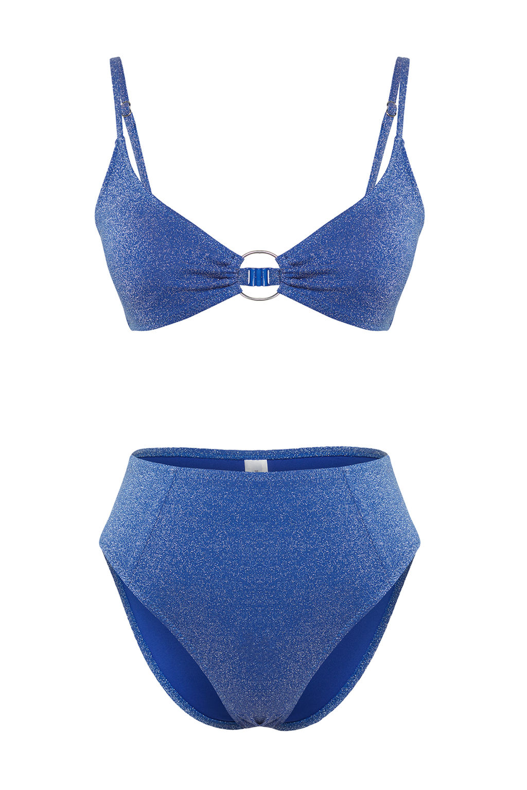 TRENDYOLMILLA Saks Bralet Aksesuarl? Simli Yuksek Bel Regular Bikini Tak?m? TBESS24BT00073  фото 12