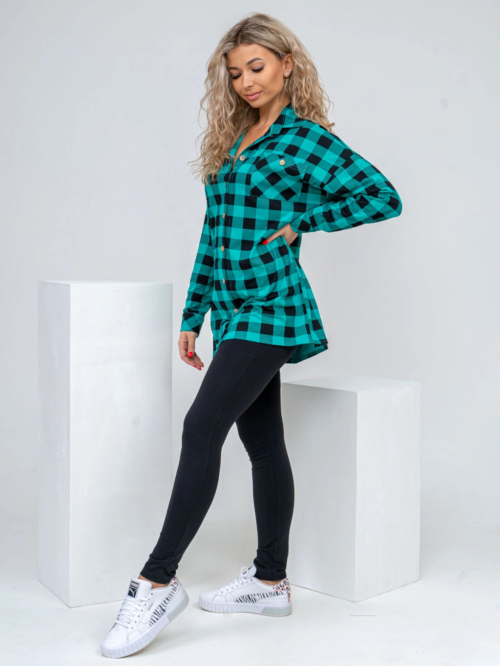 Туника женская, цвет зеленый