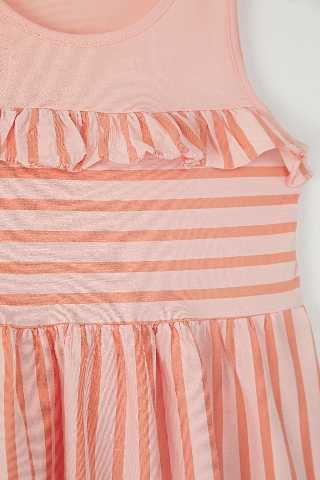 Pembe K?z Cocuk %100 Pamuk Cizgili Kolsuz Mini Bayraml?k Orme Elbise TKDSS25EL00062 - Trendyolmilla фото 2