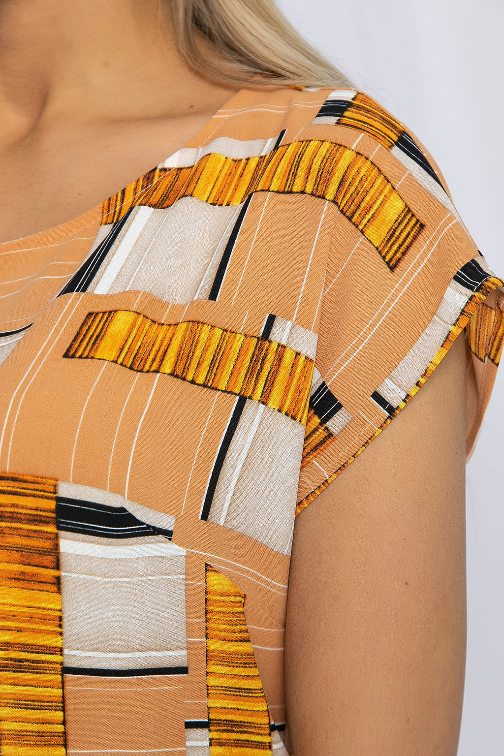 Блуза Летний сезон (бежевый мультиколор) Б13151-44М - Lt collection фото 6