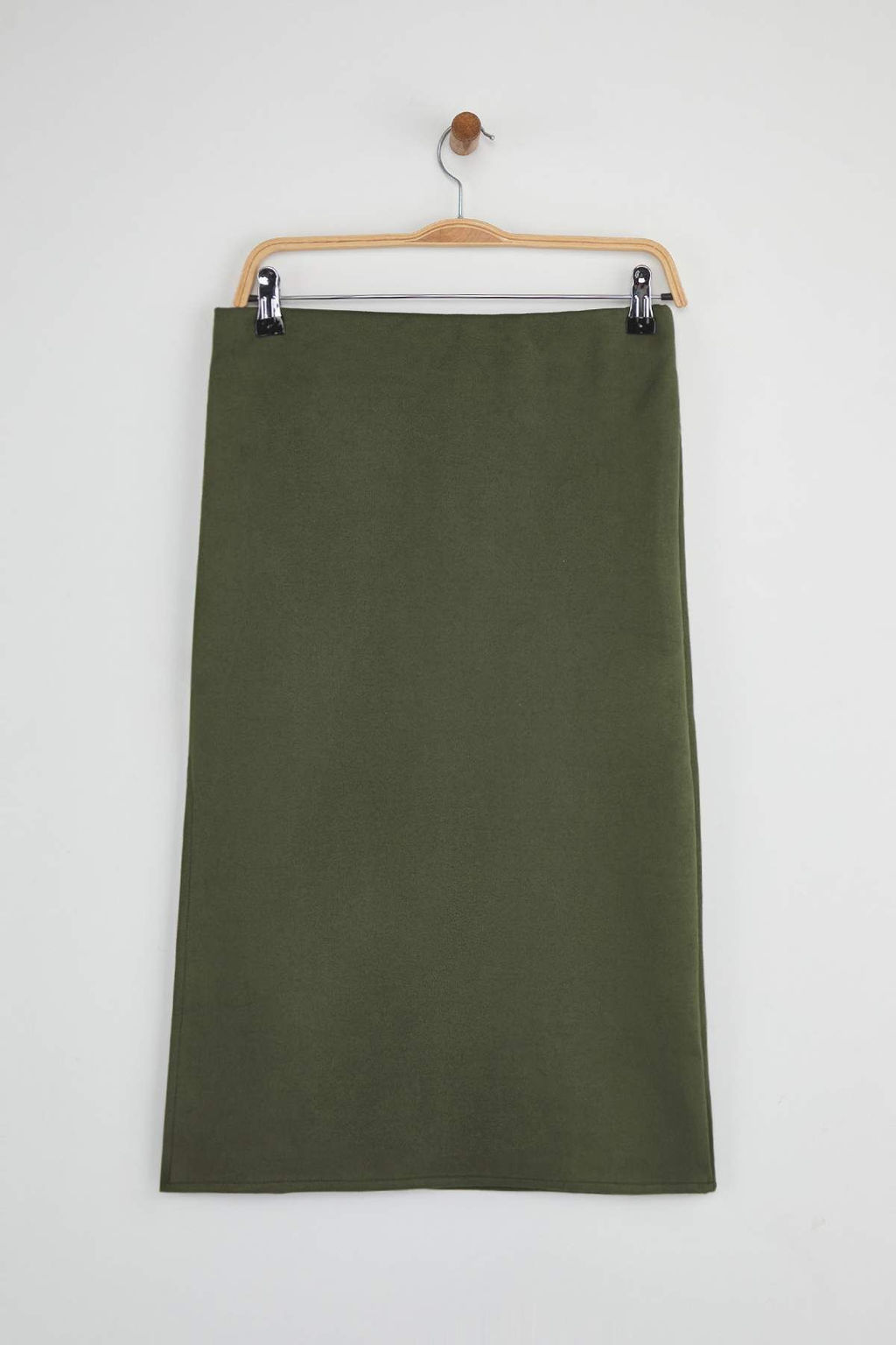 Haki Suet Midi Kalem Orme Etek TWOAW26ET00018 - Trendyolmilla фото 5