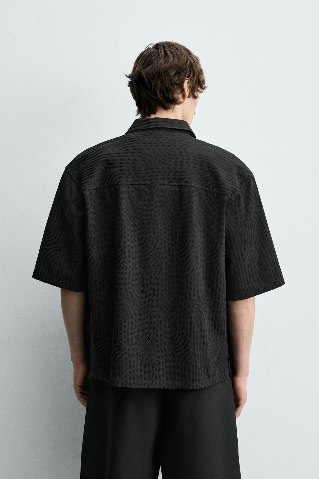 CAMISA JACQUARD BORDADO / Negro - Zara фото 3