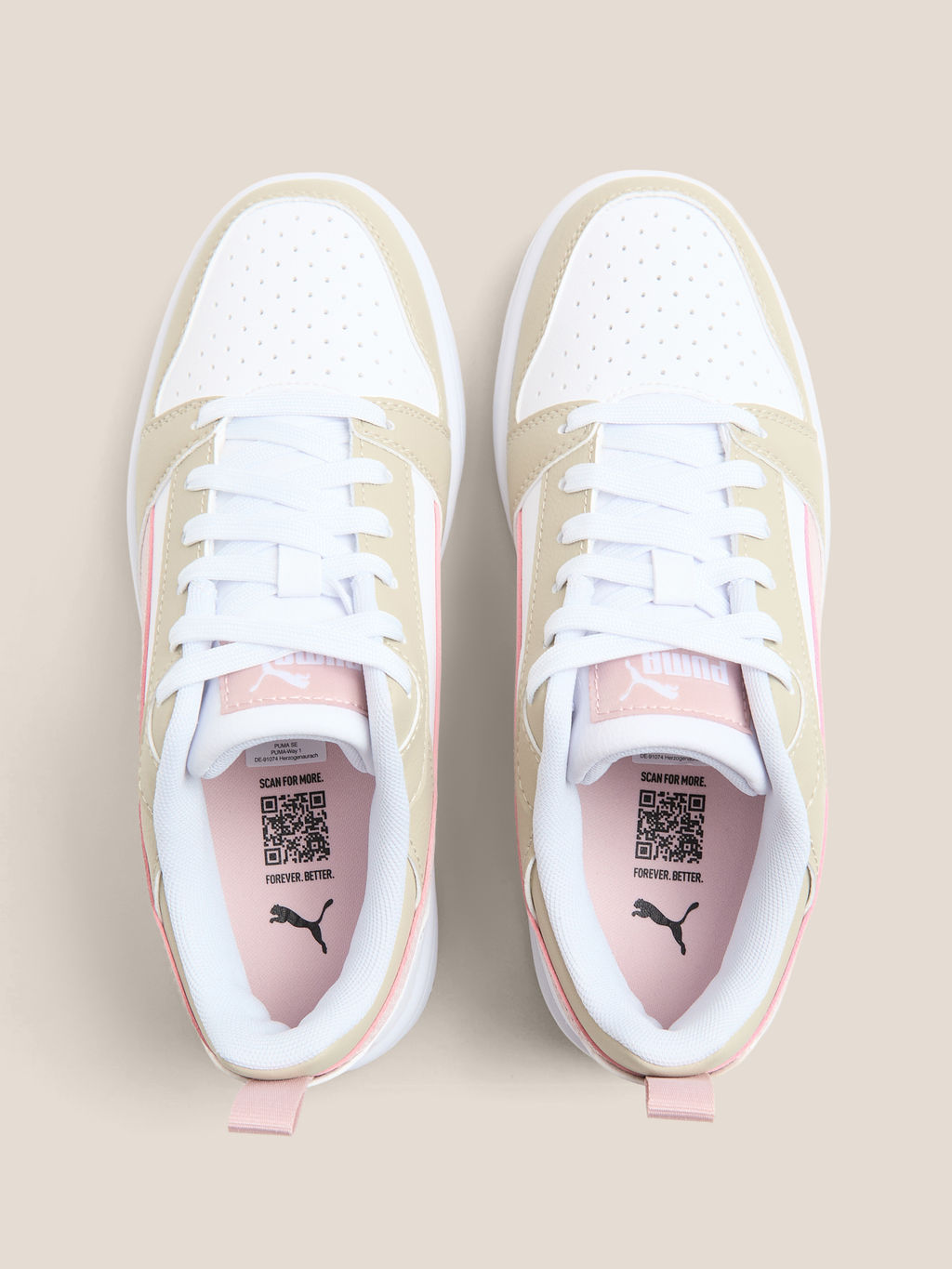 Детские кеды PUMA Puma Rebound V6 Lo Jr Артикул 4587291, бежевый