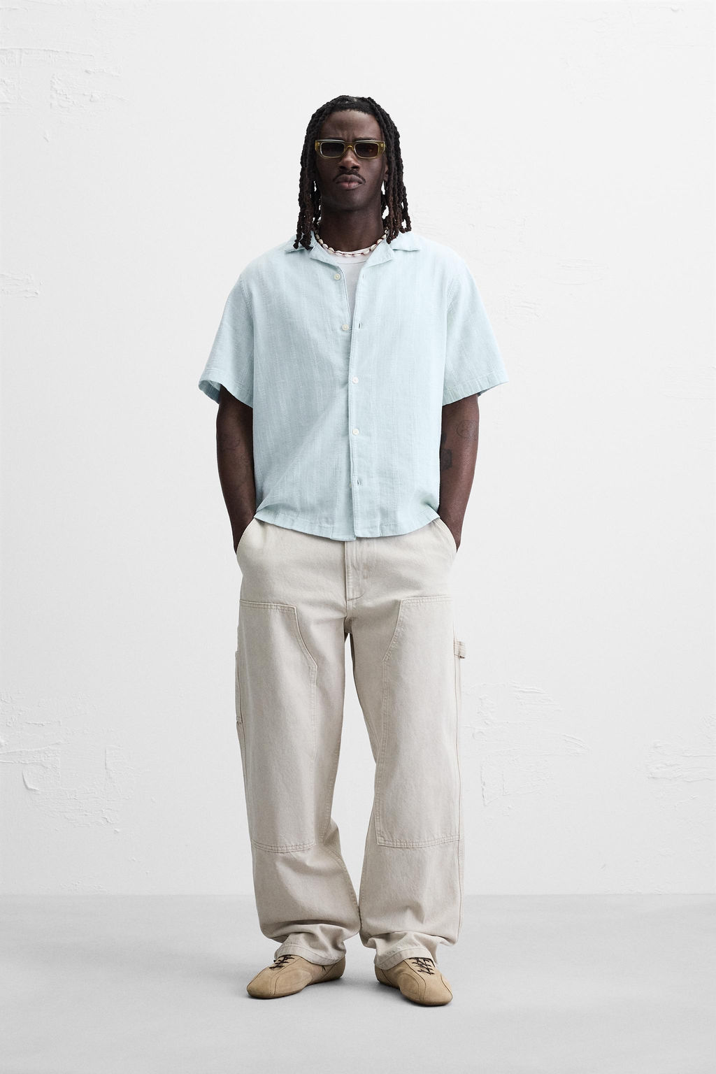 TEXTURED DENIM SHIRT - Zara фото 25