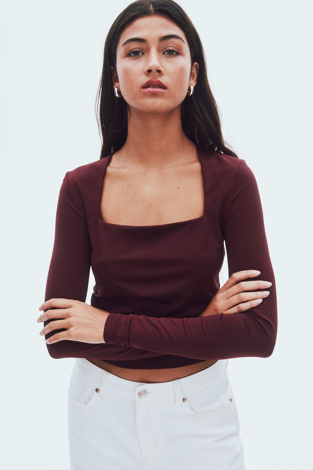 Top de manga larga en microfibra - H&m фото 8