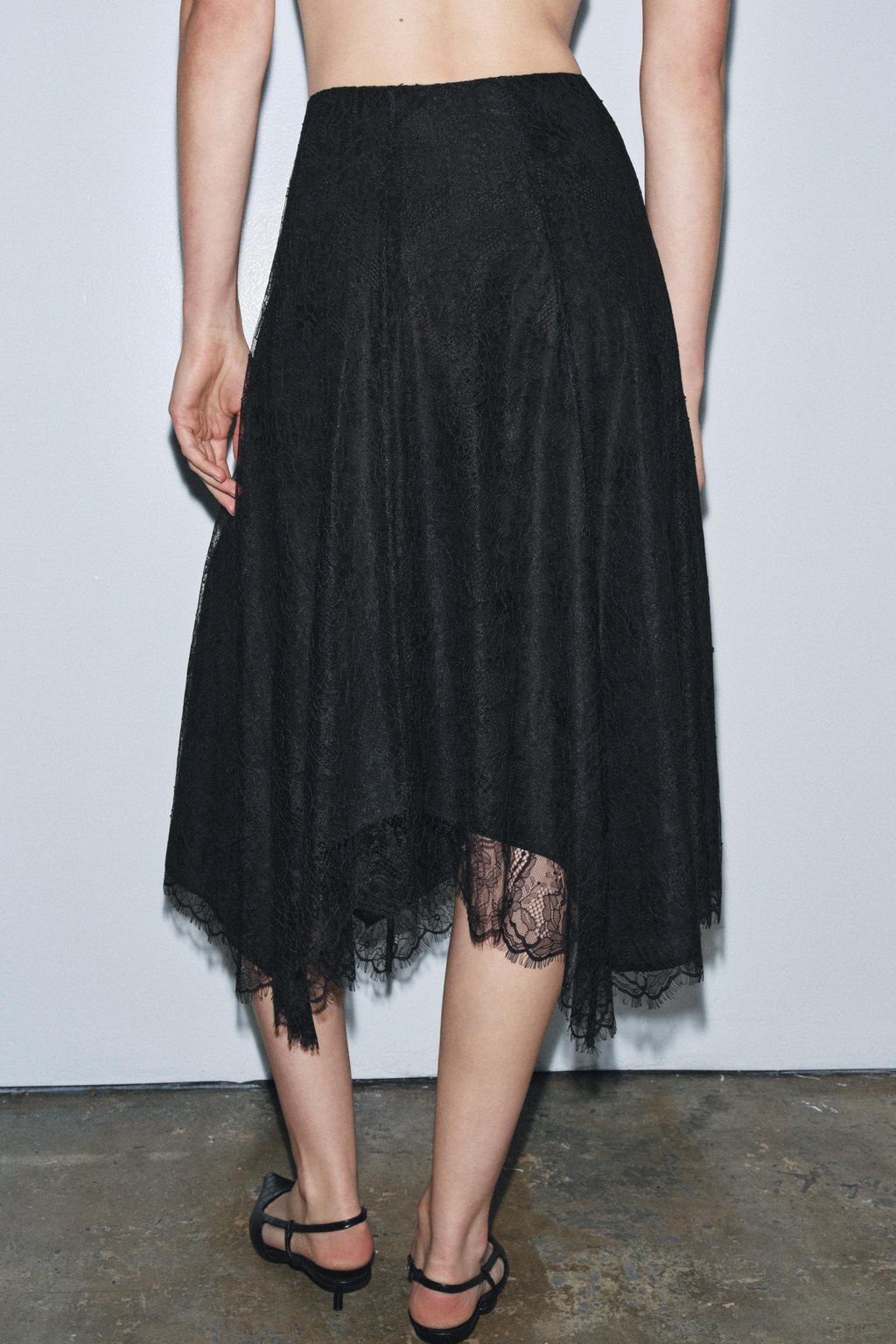 ZW COLLECTION LACE MIDI SKIRT - Zara фото 6