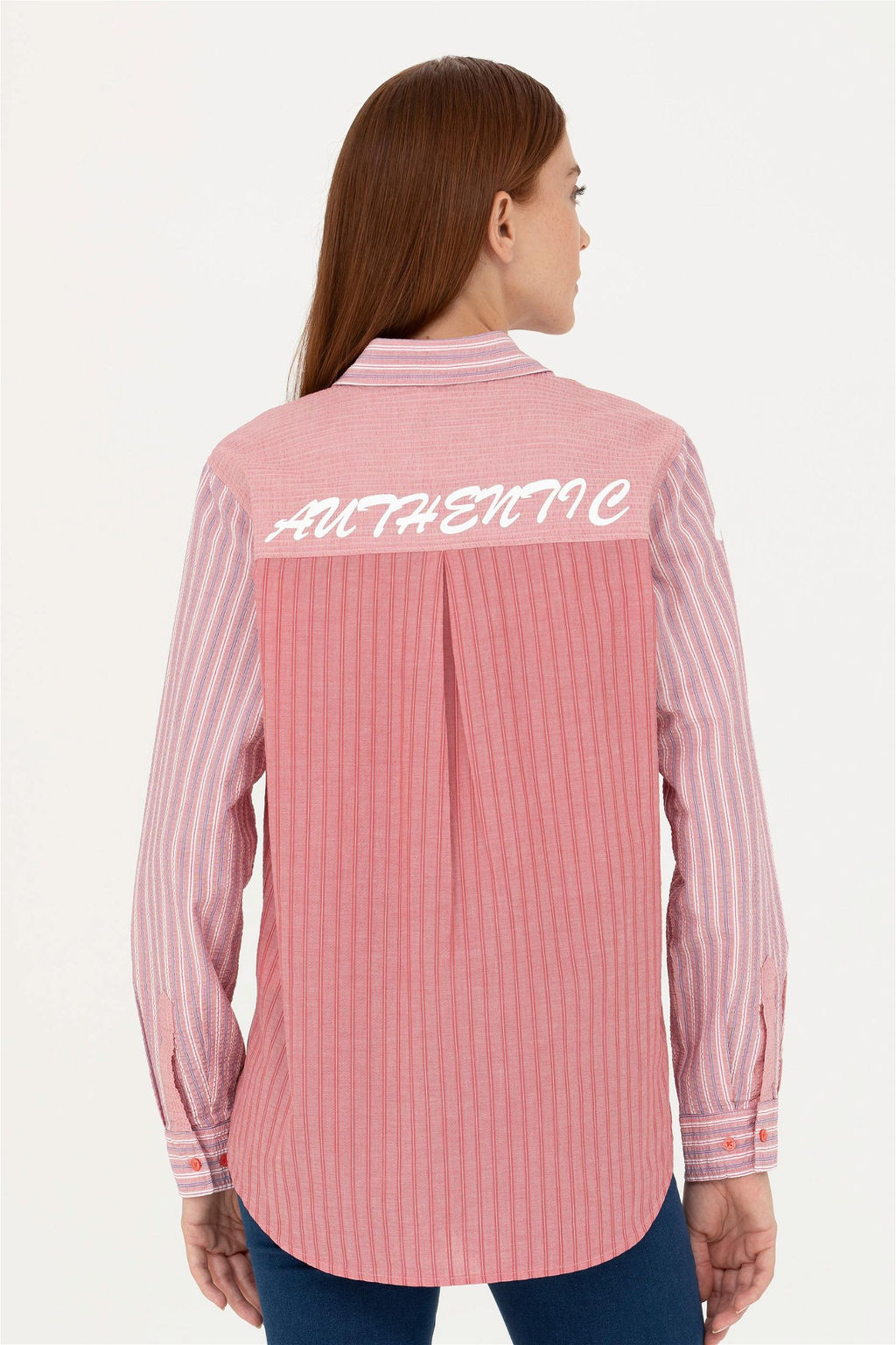 Женская красная рубашка с длинным рукавом - U.s. polo assn фото 5