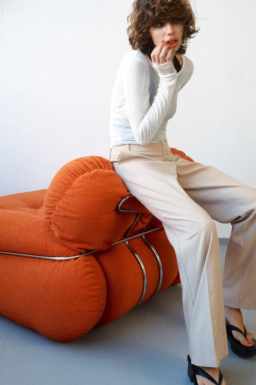 PANTAL?N RECTO RAYA DIPLOM?TICA / Beige - Zara фото 3