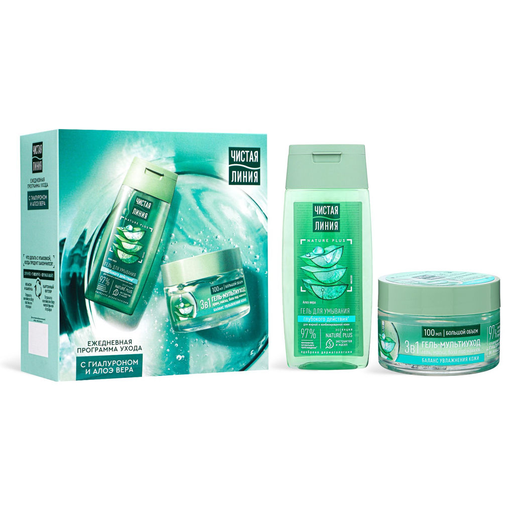 ЧИСТ.ЛИНИЯ набор "Ежедневный уход" (гель д/умывания 100мл+гель Мультиуход 100мл)