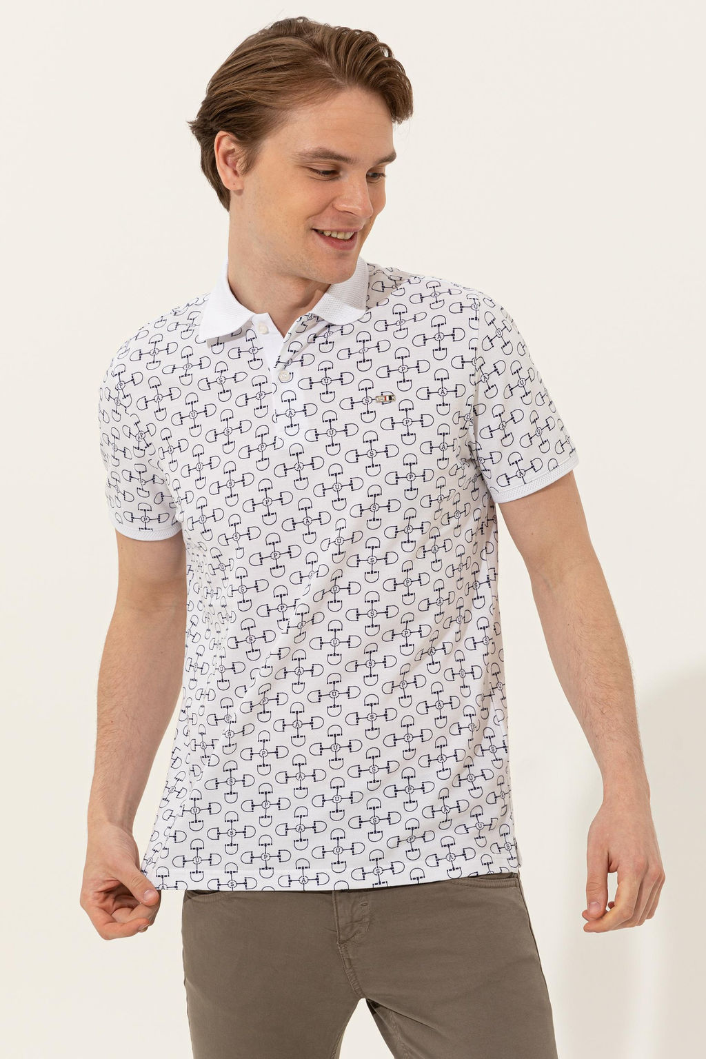 U. S. Polo Assn Мужская белая футболка с воротником-поло - U.s. polo assn фото 7