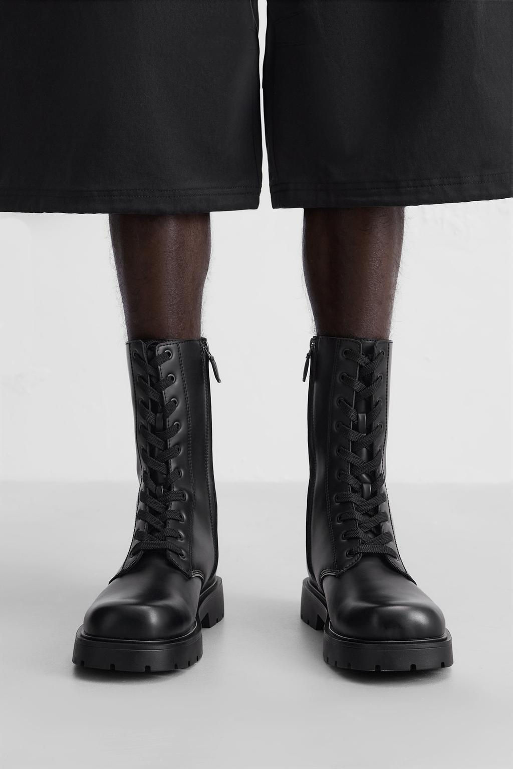 LACE-UP BOOTS WITH CHUNKY SOLE - Zara фото 2