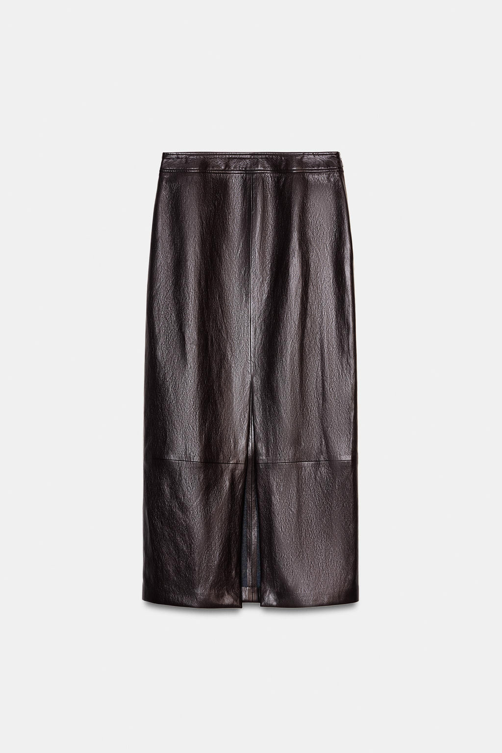 LEATHER EFFECT MIDI SKIRT - Zara фото 14