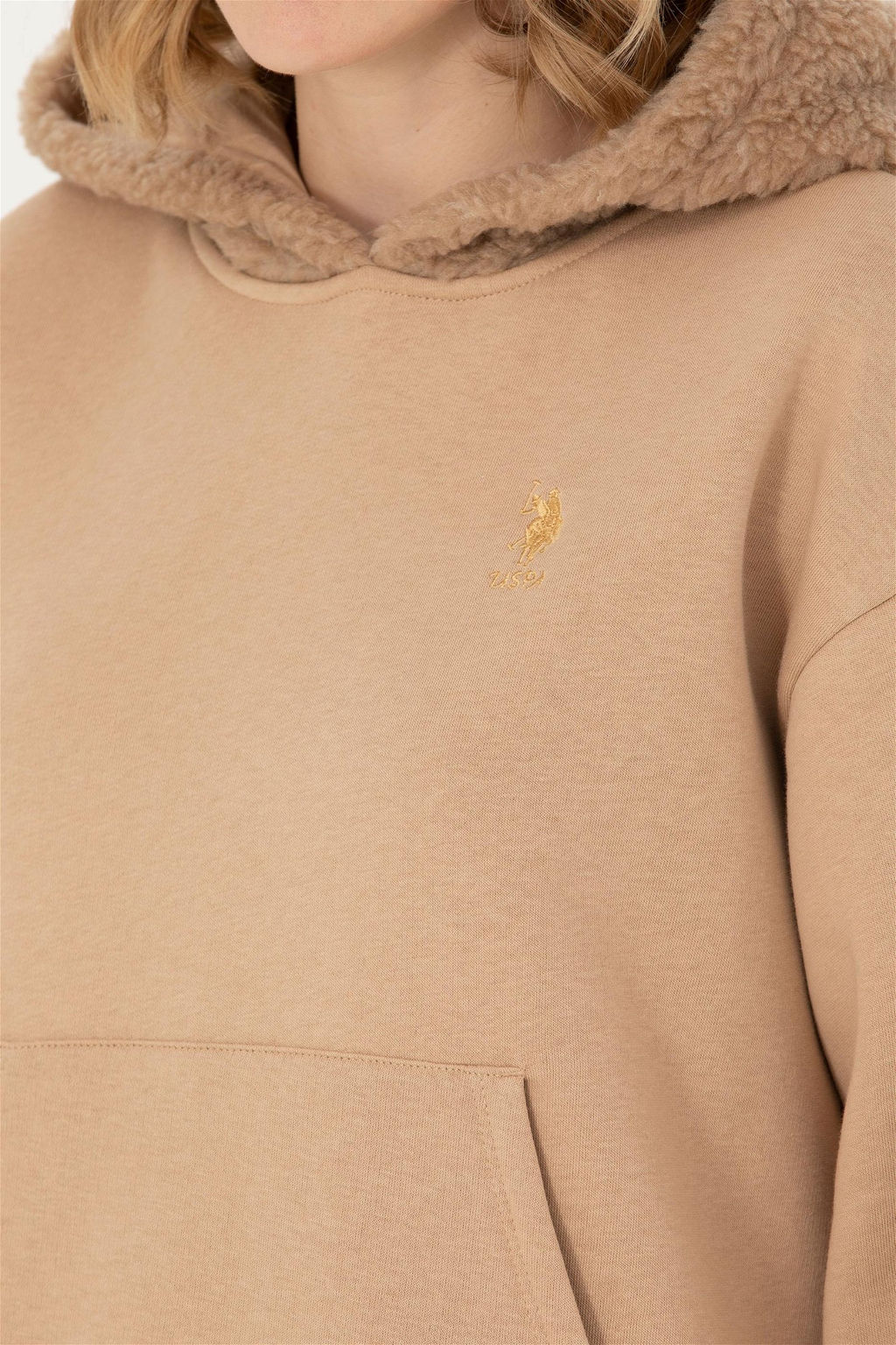 U. S. Polo Assn Женская толстовка с капюшоном песочного цвета - U.s. polo assn фото 7