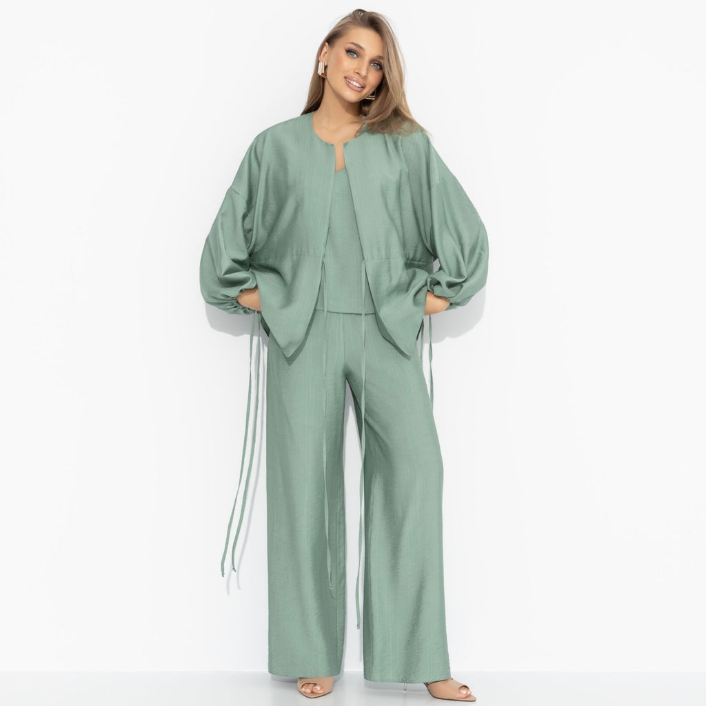 Брючный комплект лёгкий, Приручённый шик (3 в 1, зеленый) - Charutti фото 4