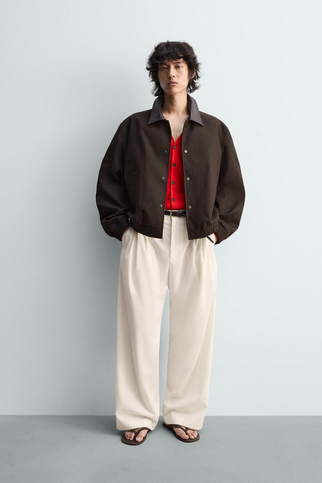 RELAXED FIT CONTRAST COLLAR JACKET LIMITED EDITION - Zara фото 10