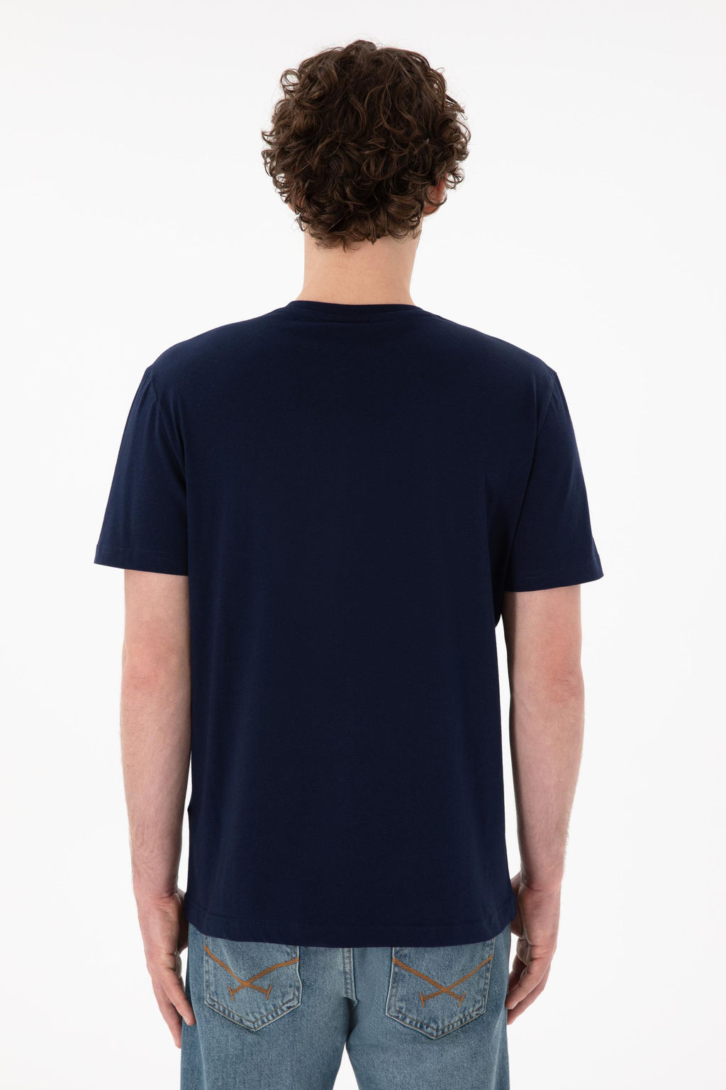 Erkek Regular Fit V Yaka Lacivert Basic Ti__rt Sepette S_rpriz _ndirim - U.s. polo assn фото 6