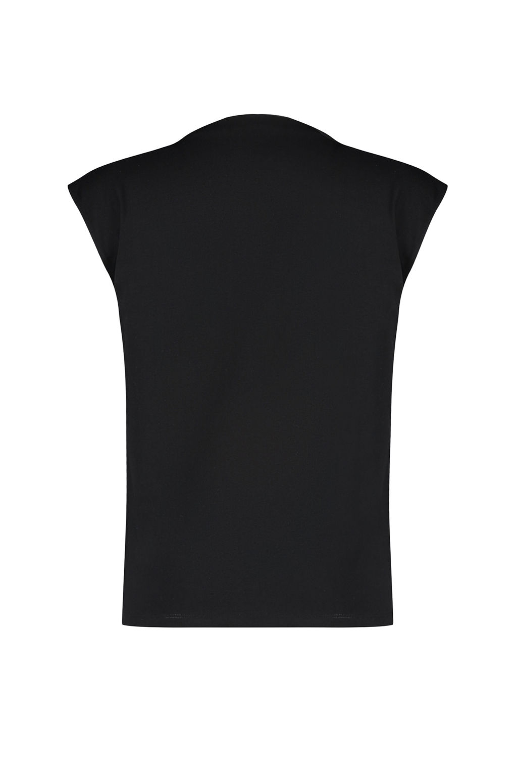 Siyah Kay?k Yaka S?f?r Kol Buzgulu Orme T-Shirt TWOSS24TS00051