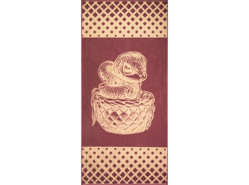 6с102.411ж1 Змейка в корзинке(слива1) Полотенце махровое 67х150см