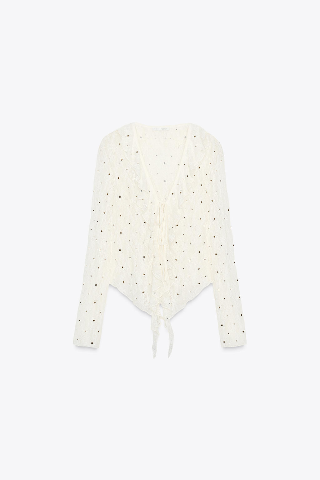 STUDDED LACE TOP - Zara фото 6