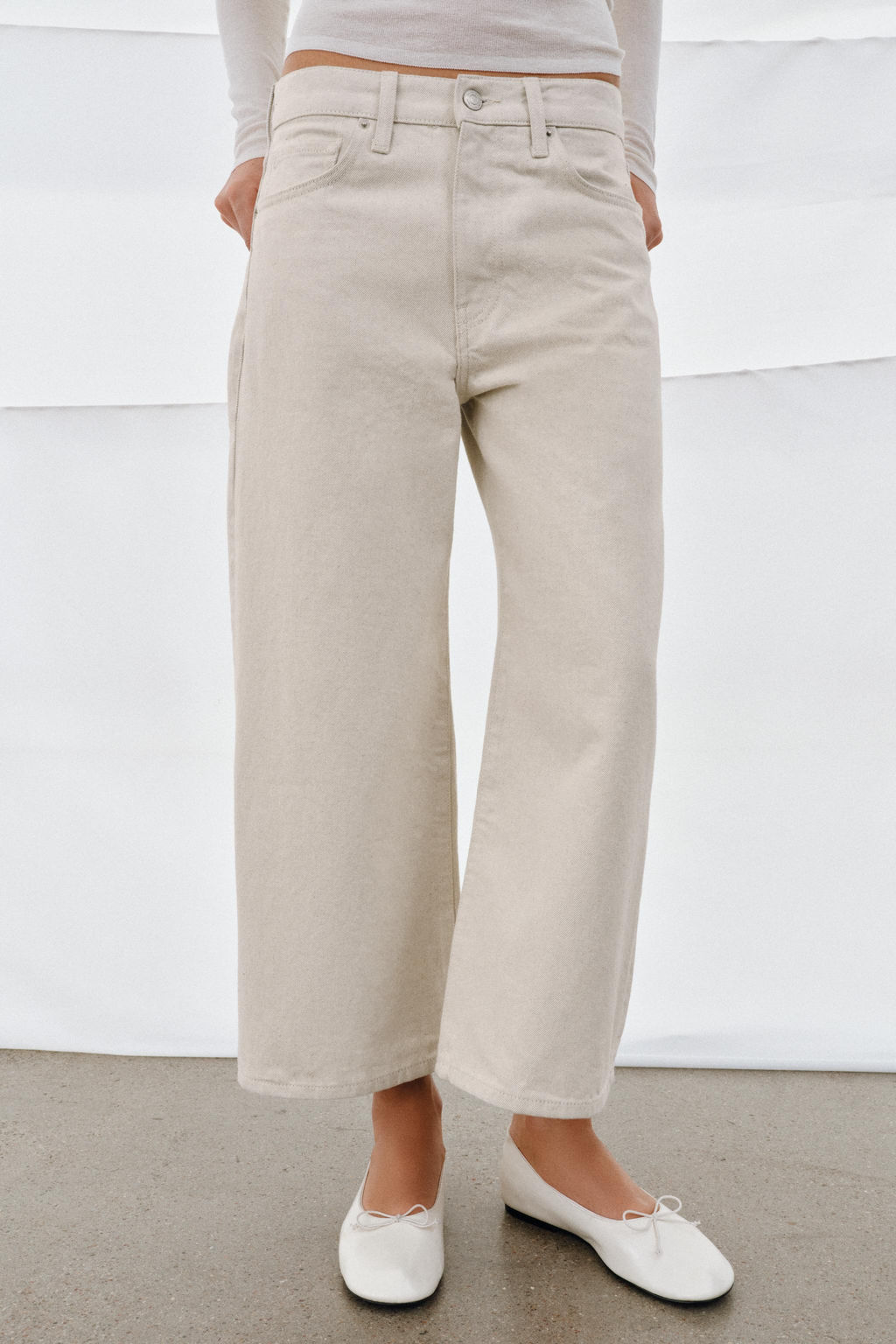 JEANS ZW COLLECTION CULOTTE TIRO MEDIO / Piedra - Zara фото 2