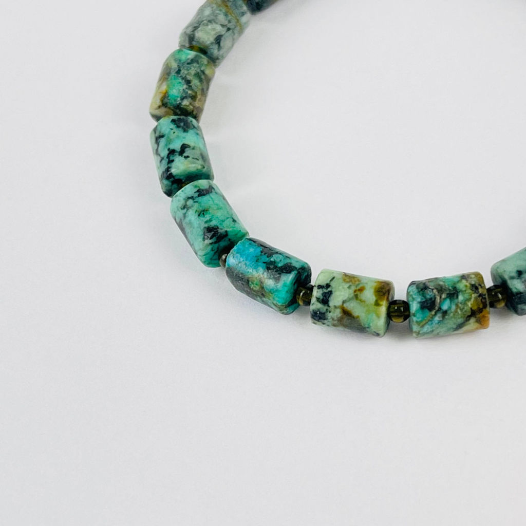 Браслет из Хризоколлы и Обсидиана 17 см