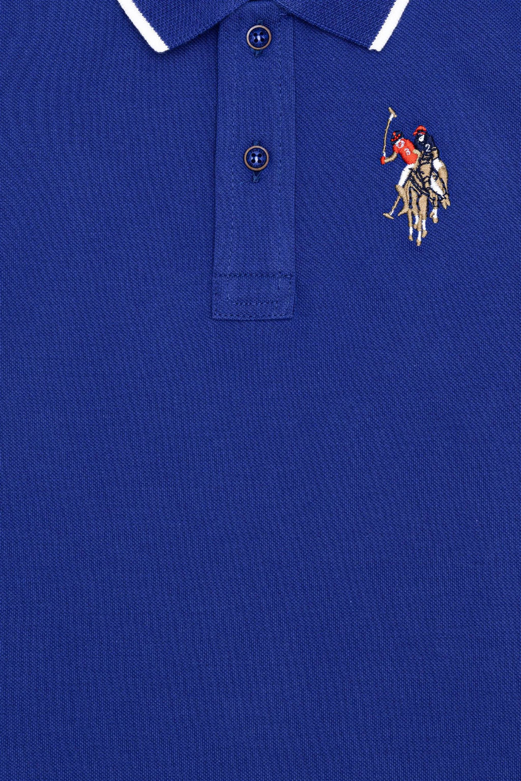 Синяя футболка с воротником-поло для мальчика - U.s. polo assn фото 3