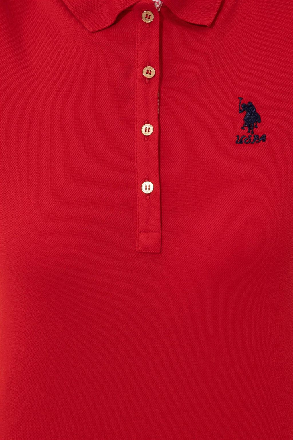 Женская красная футболка с воротником-поло - U.s. polo assn фото 6