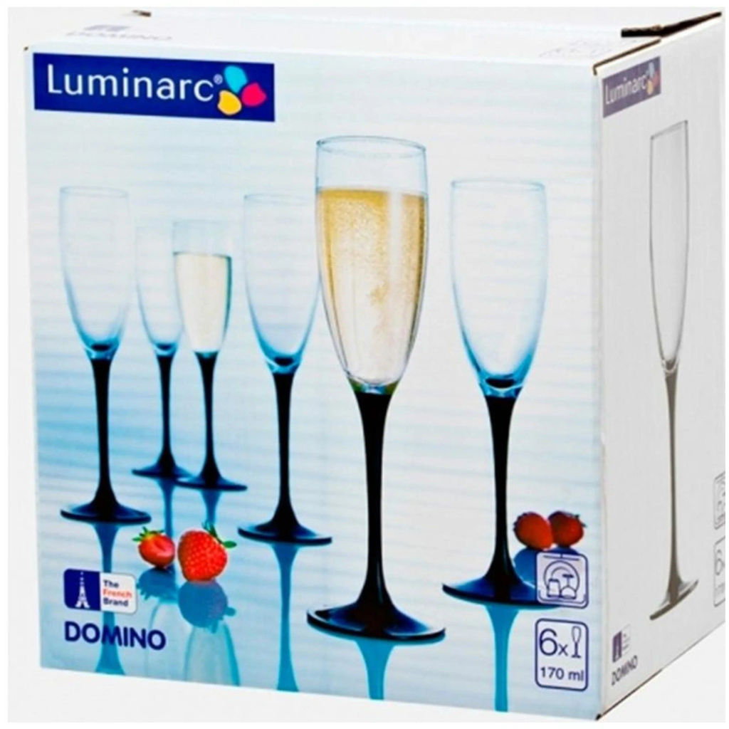 Набор фужеров (бокалов) для шампанского ДОМИНО 6шт 170мл арт.H8167 /Люминарк/ - Luminarc фото 9